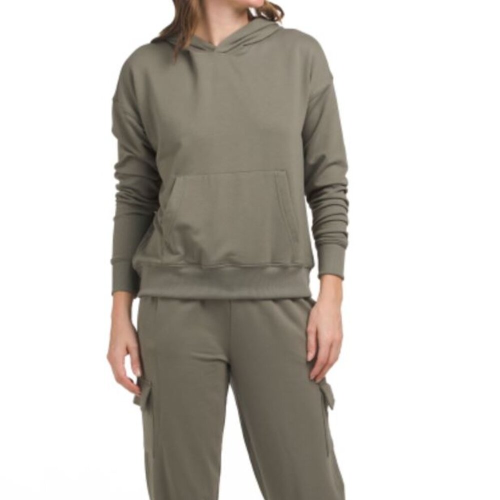 NWT 90 DEGREE BY REFLEX Terry Time Off Hoodie and Oversized Cargo Joggers Set